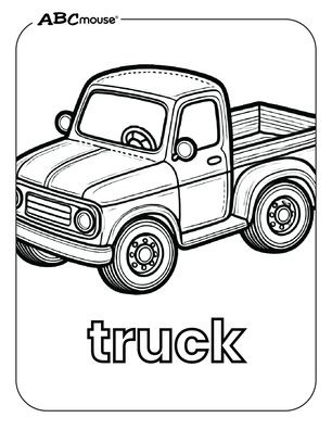 Free printable simple truck coloring page from ABCmouse.com. 