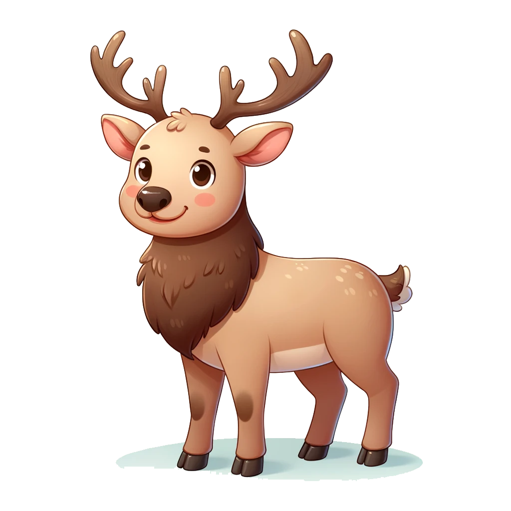 Cute illustration of a reindeer. 