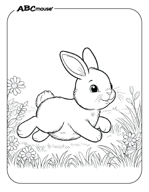 Free printable bunny rabbit coloring page from ABCmouse.com. 