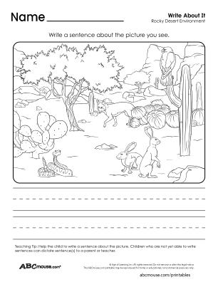 Free printable habitat, environment and ecosystem write about it worksheet from ABCmouse.com. 