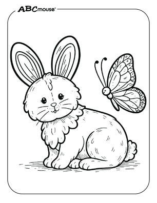 Free printable bunny rabbit coloring page from ABCmouse.com. 