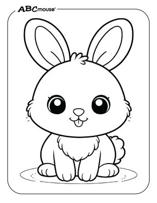 Free printable bunny rabbit coloring page from ABCmouse.com. 