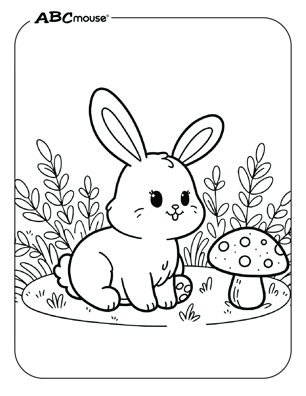 Free printable bunny rabbit coloring page from ABCmouse.com. 