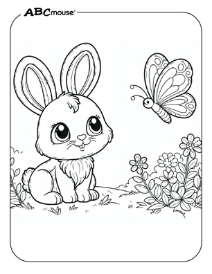 Free printable bunny rabbit coloring page from ABCmouse.com. 