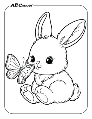 Free printable bunny rabbit coloring page from ABCmouse.com. 