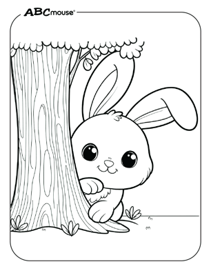 Free printable bunny rabbit coloring page from ABCmouse.com. 