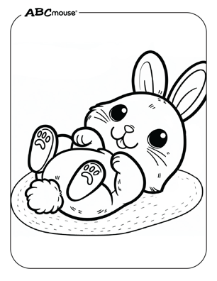 Free printable bunny rabbit coloring page from ABCmouse.com. 