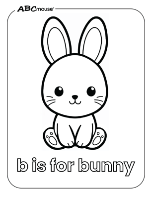 Free printable bunny rabbit coloring page from ABCmouse.com. 