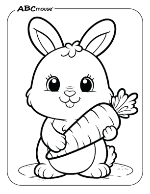 Free printable bunny rabbit coloring page from ABCmouse.com. 