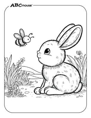 Free printable bunny rabbit coloring page from ABCmouse.com. 