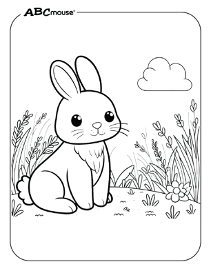 Free printable bunny rabbit coloring page from ABCmouse.com. 