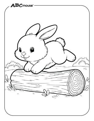 Free printable bunny rabbit coloring page from ABCmouse.com. 