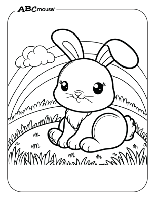 Free printable bunny rabbit coloring page from ABCmouse.com. 