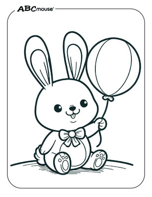 Free printable bunny rabbit coloring page from ABCmouse.com. 