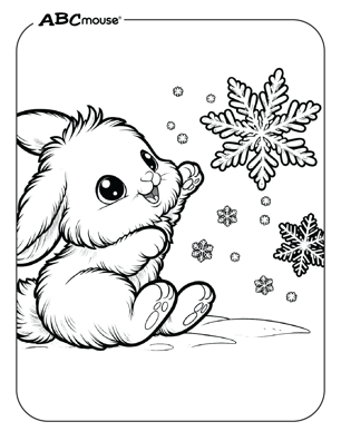 Free printable bunny rabbit coloring page from ABCmouse.com. 