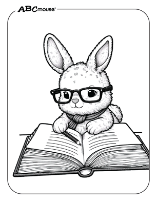 Free printable bunny rabbit coloring page from ABCmouse.com. 