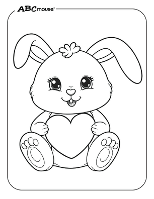 Free printable bunny rabbit coloring page from ABCmouse.com. 