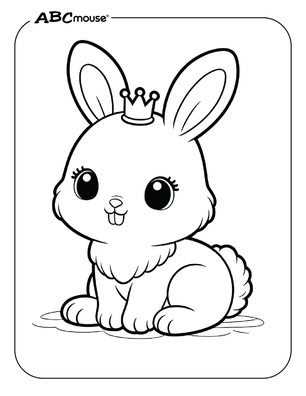 Free printable bunny rabbit coloring page from ABCmouse.com. 