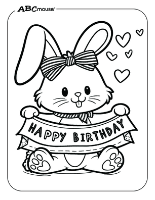 Free printable bunny rabbit coloring page from ABCmouse.com. 