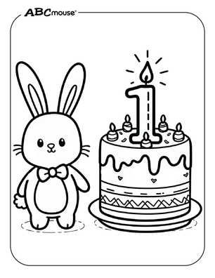 Free printable bunny rabbit coloring page from ABCmouse.com. 