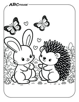 Free printable bunny rabbit coloring page from ABCmouse.com. 