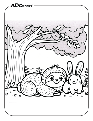 Free printable bunny rabbit coloring page from ABCmouse.com. 