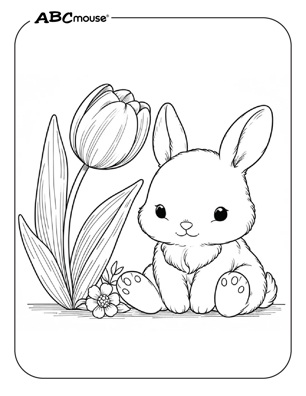 Free printable bunny rabbit coloring page from ABCmouse.com. 