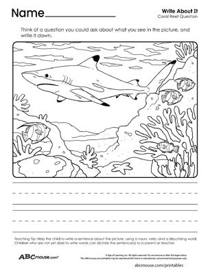 Free printable habitat, environment and ecosystem write about it worksheet from ABCmouse.com. 