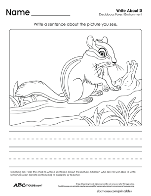 Free printable habitat, environment and ecosystem write about it worksheet from ABCmouse.com. 