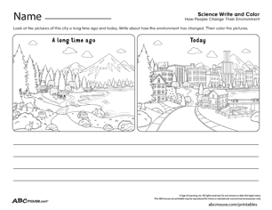 Free printable habitat, environment and ecosystem write about it worksheet from ABCmouse.com. 