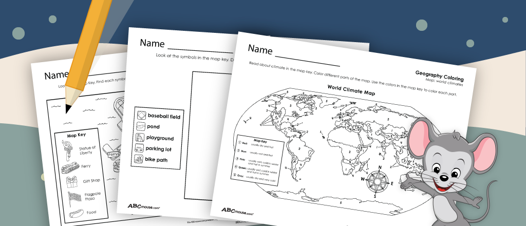 Free printable map skills worksheets from ABCmouse.com. 