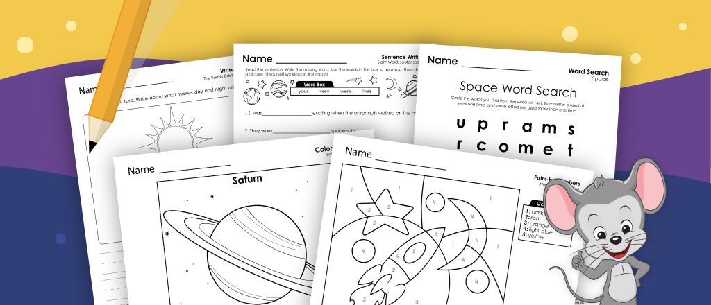 Free printable space and solar system worksheets from ABCmouse.com. 