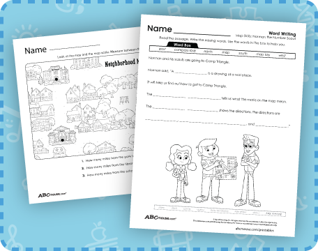 Free printable map skills worksheets from ABCmouse.com. 