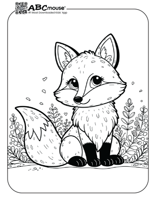 Free printable cute little fox coloring page from ABCmouse.com. 