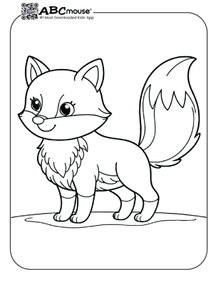 Free printable cute fox coloring page from ABCmouse.com. 