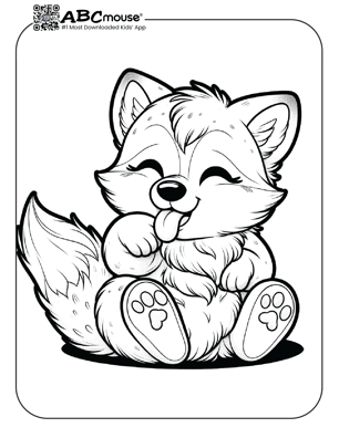 Free printable cute baby fox coloring page from ABCmouse.com. 