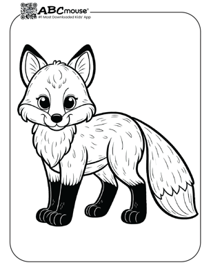 Free printable cute fox coloring page from ABCmouse.com. 