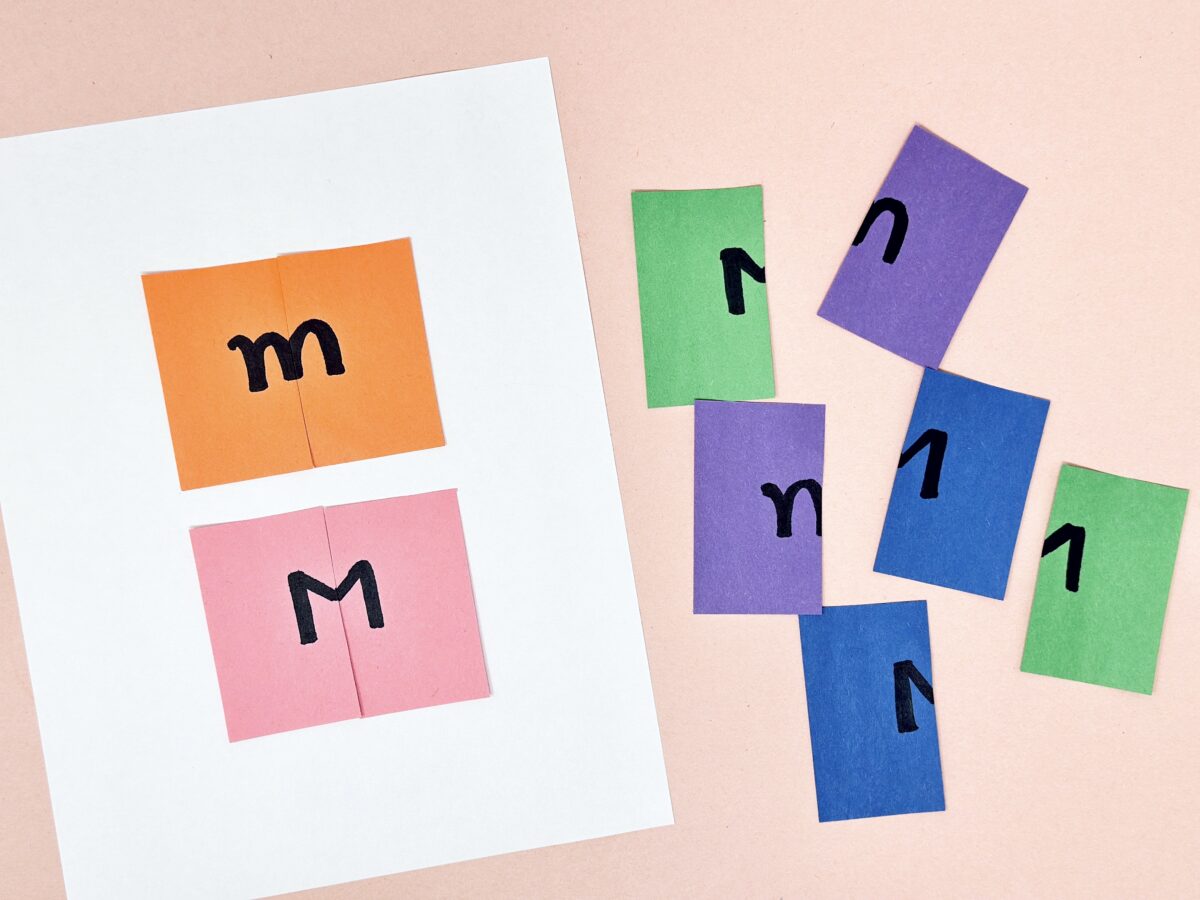 M is for matching fun letter M matching activity for kids. 