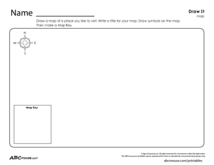 Free printable map drawing skills worksheet from ABCmouse.com. 