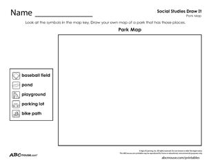 Free printable map drawing skills worksheet from ABCmouse.com. 