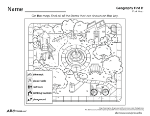 Free printable map skills geography worksheet from ABCmouse.com. 