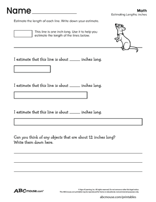 Free printable math worksheets from ABCmouse.com. 