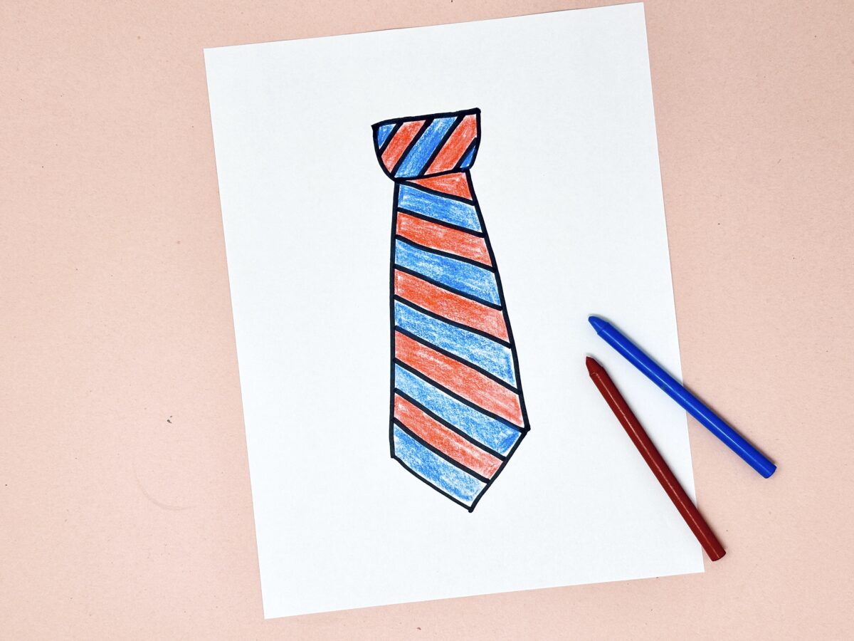 N is for necktie drawing for kids. 