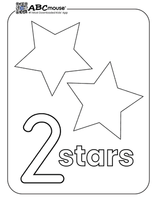 Free printable number two stars coloring pages from ABCmouse.com. 