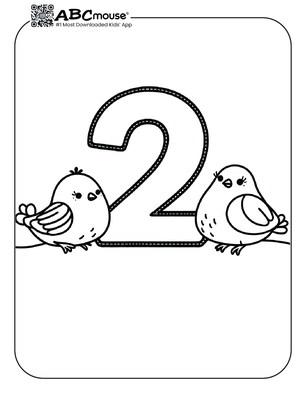 Free printable number two birds coloring pages from ABCmouse.com. 