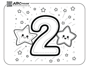 Free printable number two star coloring pages from ABCmouse.com. 