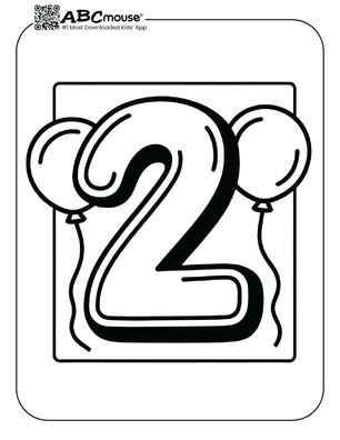 Free printable number two balloons coloring pages from ABCmouse.com. 