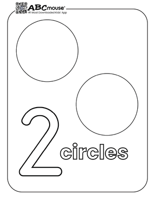 Free printable number two circles coloring pages from ABCmouse.com. 