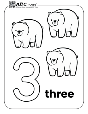 Free printable number three bears coloring page from ABCmouse.com. 