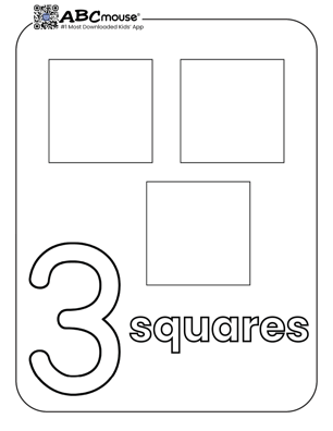 Free printable number three squares coloring page from ABCmouse.com. 